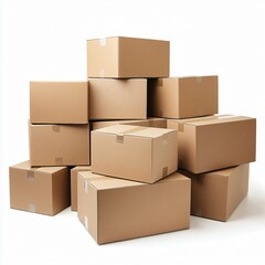 Obraz premium Unpacking boxes for relocation home office image collection indoor space top view organization tips