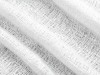 Fototapeta premium Close-Up of White Gauze Material with Soft Folds and Texture