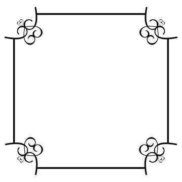 White Empty Ornamental decorative page frame. Vector Line style border Design