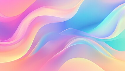 Obraz premium A serene abstract background featuring soft pastel waves in shades of pink. blue. and lavender. creating a calming atmosphere ideal for digital designs and presentations