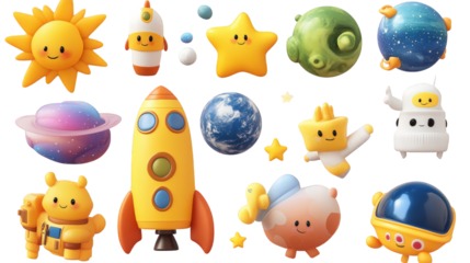 Cute Cartoon Space Exploration Collection