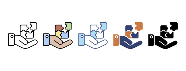 Problem solving icon with multiple style