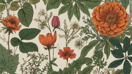 background red flowers