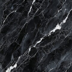 Striking black marble texture with white veins and natural patterns