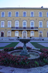 Naklejka premium The old charming historical architecture of the yellow castle Ulfsunda Slott in Stockholm, Sweden