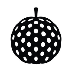 Cherimoya Fruit Of Black Vector Illustration Silhouette Isolated