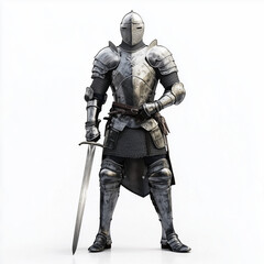 Fototapeta premium Knight in heay armor in a powerful pose