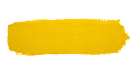 Horizontal yellow paintbrush stroke with rough texture – Artistic hand-painted look PNG
