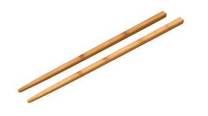 A pair of wooden chopsticks isolated against a black background