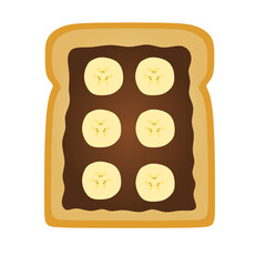 chocolate banana toast vector