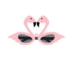 Funny Flamingo Party Glasses. Vector Illustration