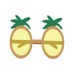 Funny Pineapple Party Glasses. Vector Illustration