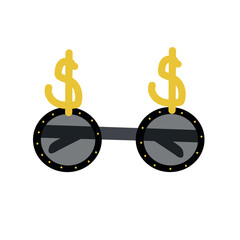 Funny dollar shaped party glasses. Vector illustration