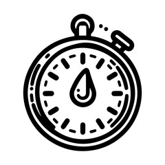 A vector icon featuring a timer, counter, or speed symbol in outline style. 