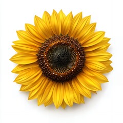Fototapeta premium Vibrant Yellow Sunflower Blooming Summer Flower Bright Sunny Nature Botanical Floral Photography Detailed Petals Golden Yellow Closeup Macro