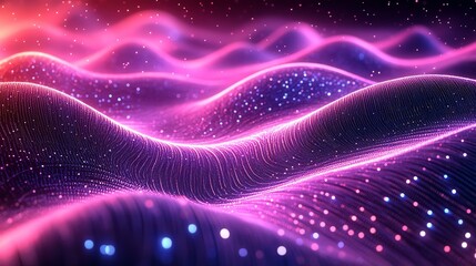 Obraz premium Abstract waves with vibrant pink and blue colors.