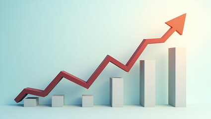 Flat Growth arrows increasing business planning targets for successful leadership objectives in corporate finance operations sales strategies concept as Businessman holding arrows symbolizing growth t