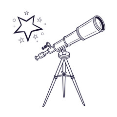telescope on a white background