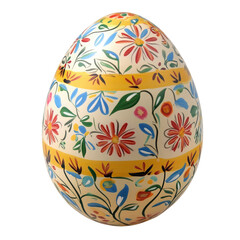 Ornate Floral Easter Egg on transparent background, Perfect for Spring Decor