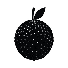 lychee Fruit Of Black Vector Illustration Silhouette Isolated