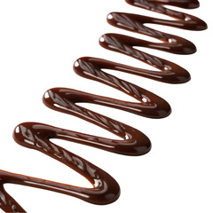 Chocolate sauce zig zag isolated on transparent background