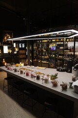 A traditional old style Swedish "Julbord" Christmas buffet with a lot of fish, meat and various garnish