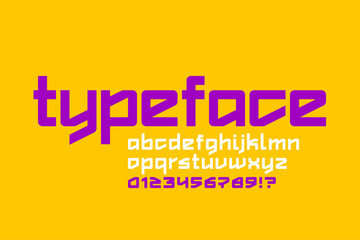 Fototapeta premium Lowercase typeface. Modern style font, alphabet letters and numbers vector illustration