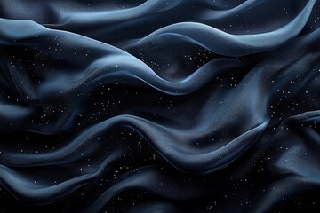 Obraz premium Abstract Navy Fabric Texture Draped, Flowing, Shimmering Sparkles, Elegant, Sophisticated