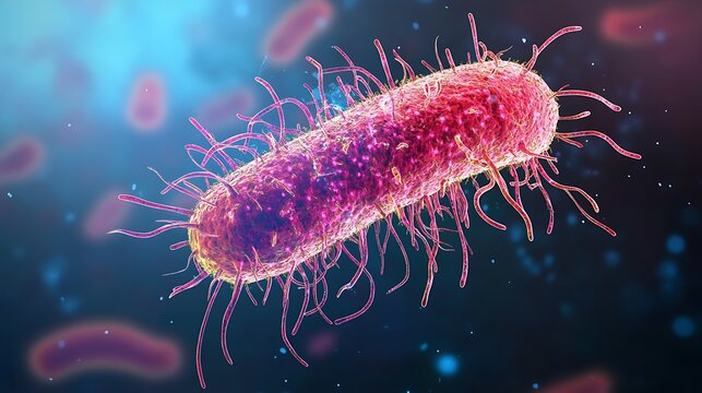 a close up of a pink bacteria