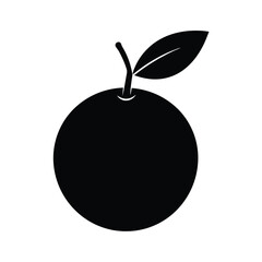 Orange Fruit Of Black Vector Illustration Silhouette Isolated