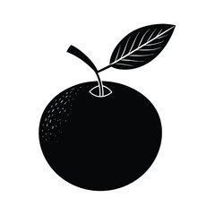 Orange Fruit Of Black Vector Illustration Silhouette Isolated