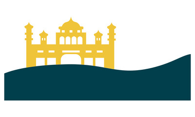 islamic mosque border ellement illustration

