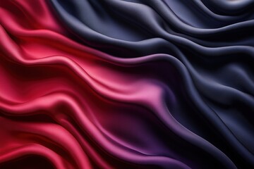 Obraz premium Abstract Silk Fabric Luxurious Red and Dark Blue Waves with Elegant Folds and Texture