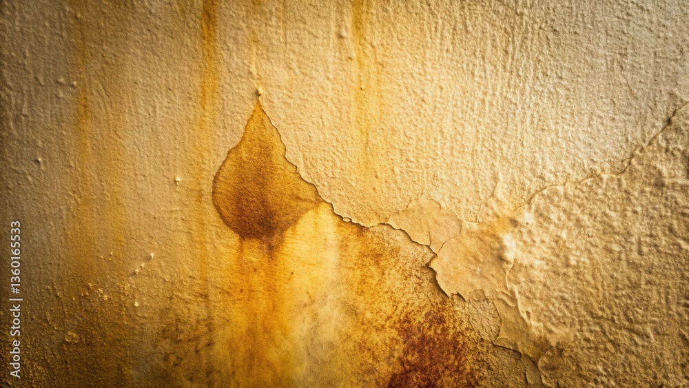 Poster abstract texture of aged wall with rust stains and peeling paint