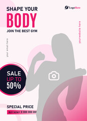 Gym business promotion flyer and social media advertisement template