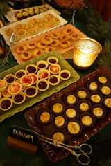 An delicious looking Swedish Julbord Christmas Buffet with a lot of meat, fish and cold cuts