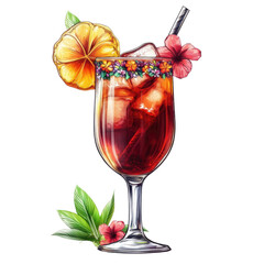 Tropical Cocktail: A refreshing tropical cocktail, with vibrant hues and artful presentation, beckons with the promise of relaxation and indulgence. Garnished with fresh citrus and flora