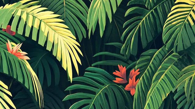 Lush Tropical Jungle Foliage