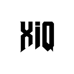 XIQ letter logo design for technology company. XIQ logo design black and white color combination. XIQ logo, XIQ vector, XIQ design, XIQ icon, XIQ alphabet. XIQ typography logo design.