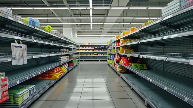 Shortage of products in a supermarket.