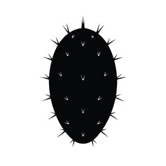 Prickly Fruit  Of Black Vector Illustration Silhouette Isolated
