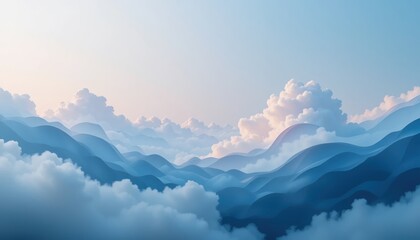 Fototapeta premium Breathtaking mountain landscape misty morning horizon nature photography scenic environment aerial view tranquil beauty