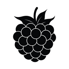 Raspberry Fruit Of Black Vector Illustration Silhouette Isolated