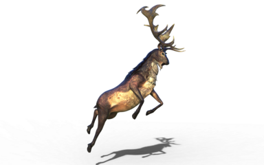 3d illustration of Majestic Leap of the Giant Deer