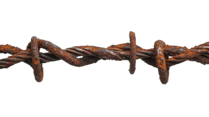 Rusty Barbed Wire Fence Detail
