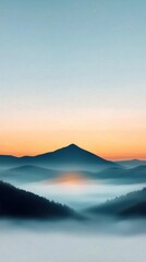 Misty mountain sunrise