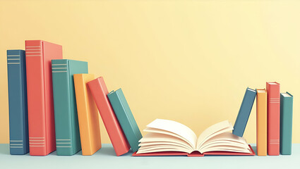 Inviting 2D Cartoon Clipart of a Literacy Reading Corner with Books