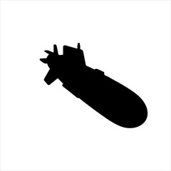 Torpedo silhouette icon vector flat design.