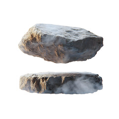 Levitating Rocks Surrounded by Mystical Energy Isolated on Transparent Background