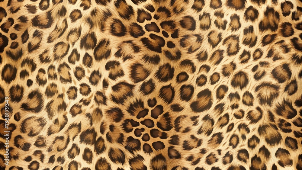 Poster seamless pattern of realistic leopard spots and fur texture ideal for fashion, textile, and design p